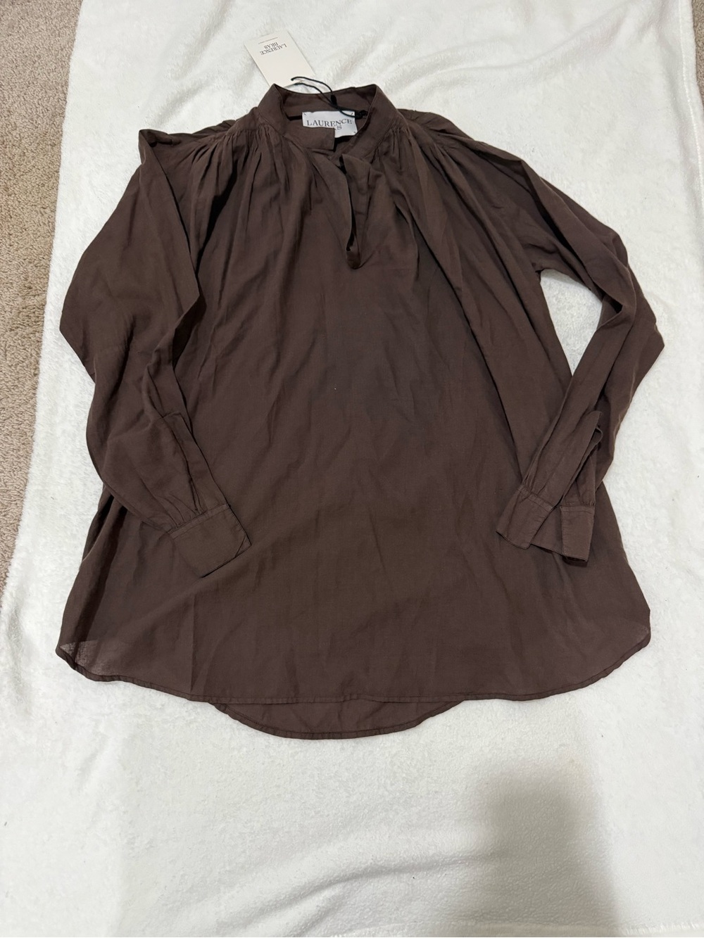NWT LAURENCE BRAS shirt in Dark Brown